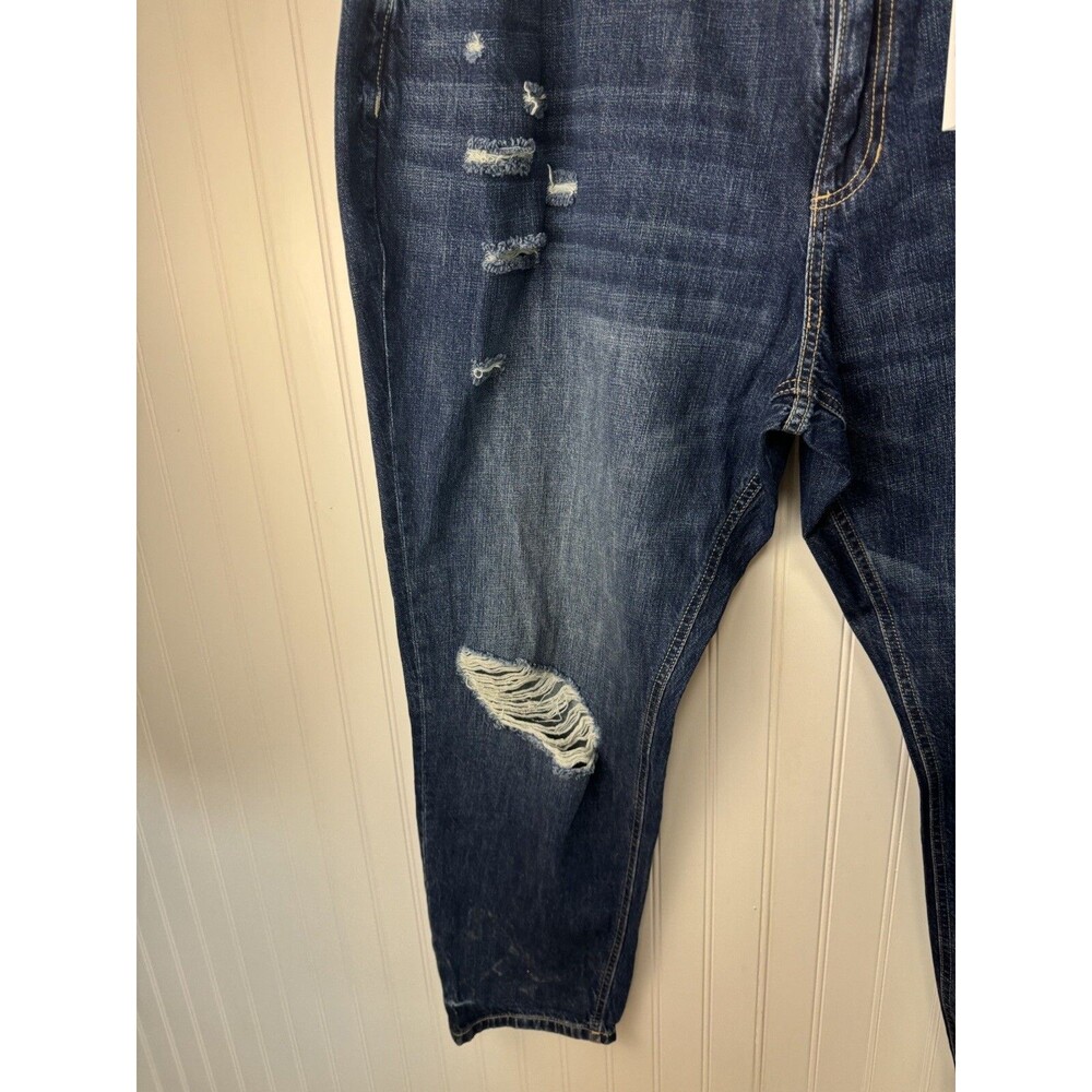 KanCan Women's Plus Size 3XL Relaxed Fit Blue Denim Distressed Jeans NWT - Picture 7 of 11